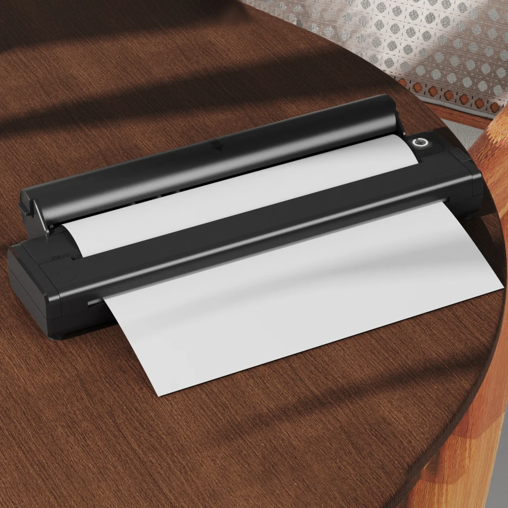 A4 휴대용 열전사 프린터 203DPI 블루투스 호환 미니 휴대용 A4 라벨 메이커(인쇄 용지 포함) 여행 및 가정 작업용