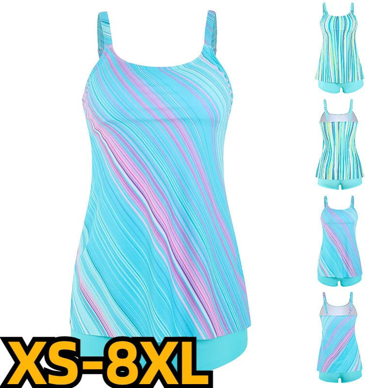 

2023 New Summer Ladies Sexy Tankini Two Piece Swimsuit High Waist New Design Printing Beachwear Women's High Waist Swimsuit