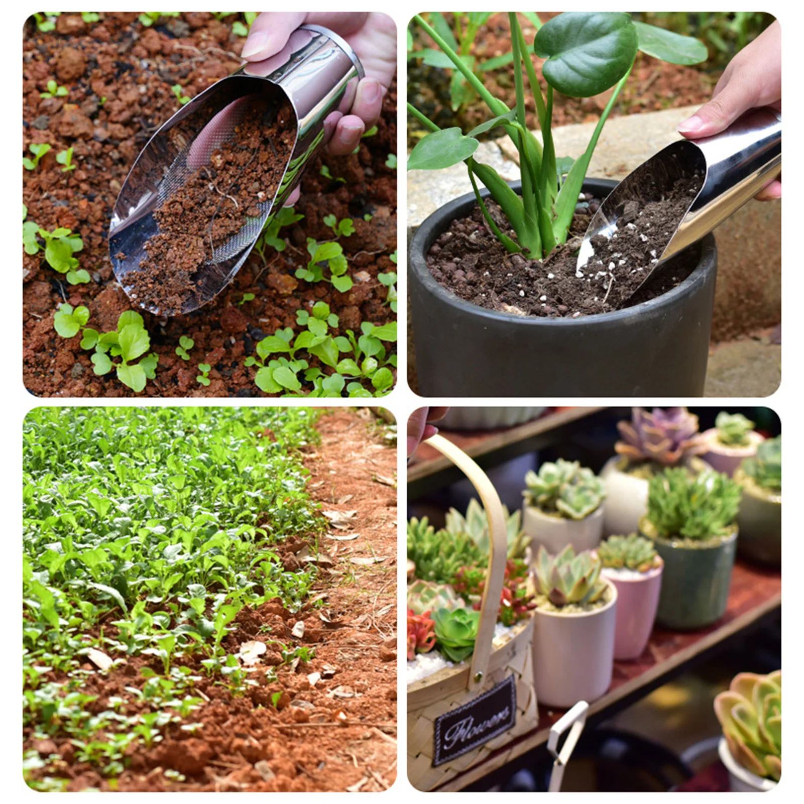 New Soil Stainless Steel Spade Shovel Cup Cultivation Bucket Succulent DIY Potted Bonsai Plant Outdoor Planting Cup Spatula