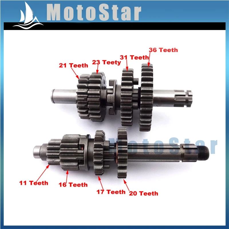 Transmission Gear Box Main Counter Shaft For Chinese YX140 YX150 YX160 YX 140cc 150cc 160cc Engine Pit Dirt Bike Motocross