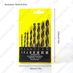 8 - Piece Titanium - Coated Woodworking Bit Set, 3 - 10mm Fried Dough Twists Design - Round (Black 8pcs)