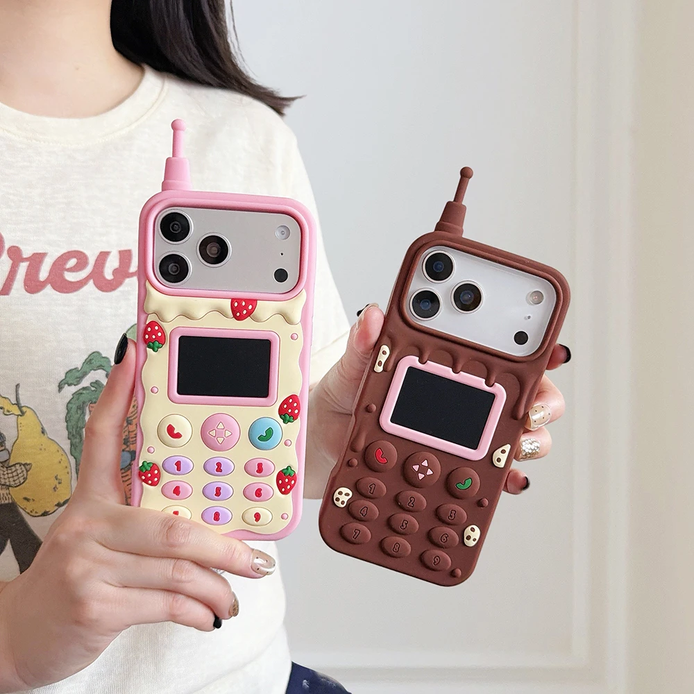 Chic 3D Chocolate Style Soft Silicone Phone Case - Kawaii Shockproof Cover
