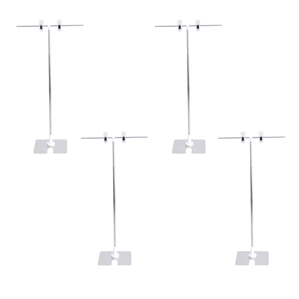Telescopic Poster Stands T Type Advertising Racks Metal Display Stands Advertising Display Stand Vertical Telescopic Support 4 pcs advertising rack show display racks stand metal poster holder stands type holders