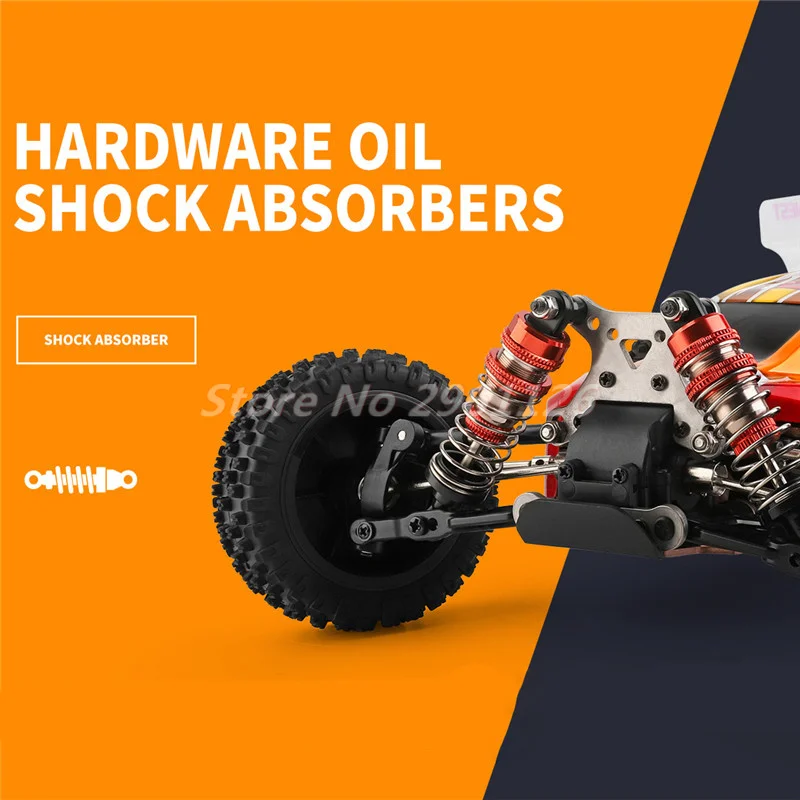 High Strength Aluminum Alloy Rmeote Control Car 1:14 90KM/H 4WD Hydraulic Shock Absorber High Speed Brushless Motor RC Car Toy 2