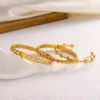 CARLIDANA Hot Sale Popular Jewelry Bracelet Heart-shaped Love Stainless Steel Zircon Gold Color Open Bnangle For Women 1