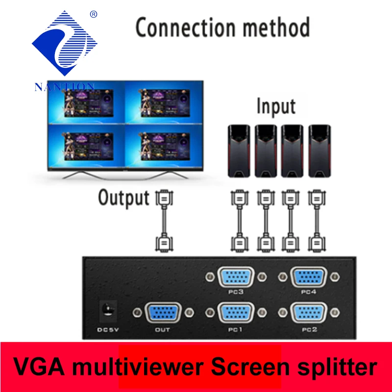 VGA Ƽ ũ ø 4 VGA Է 1VGA ,  ȭ ȯ mt-sw041-v ̺ 
