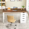 Tribesigns Computer Desk with 5 Drawers, 47 inches Rustic Brown Home Office Desk with Storage, Modern Simple Laptop Desk Study W 4