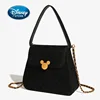 Disney Mickey Retro Diamond Diamond Lattice Bag Female Commuting Shoulder Bag Pure Black Premium Handbag 1