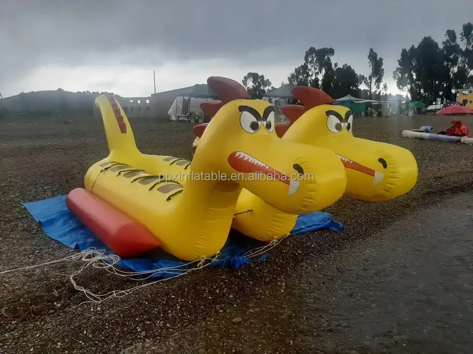 Inflatable Water Game Toy Flying Fish Rowing Boat Owable Fly Fish Water Sports Flying Inflatable Banana Boat