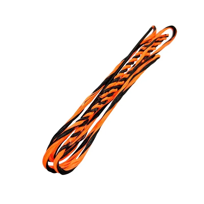 Akusta Recurve Bow Hand Made Bow String Dyna 97 Flight Material 16/18/20 Strands Black and Orange Mixed Use For 62-70 Inch