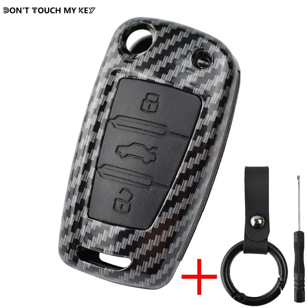 

Carbon Fiber Style Remote Key Fob Shell Case For Audi A1 S1 A3 S3 A4 A6 RS6 TT Q3 Q7 Keyring Keychain