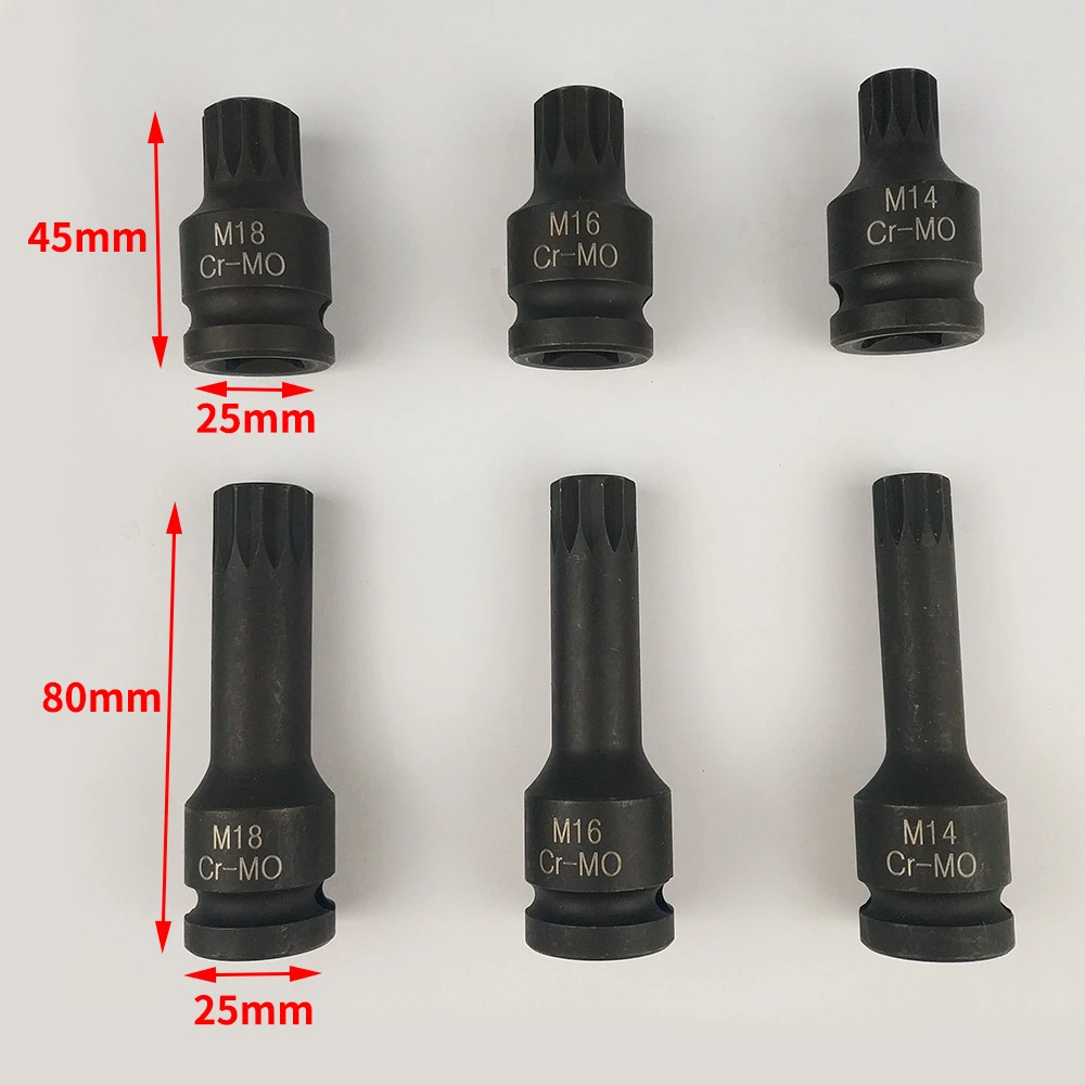 US PRO Spline Bit Stecknüsse M14/M16/M18 – Für Schlagschrauber, 40 & 75 Mm