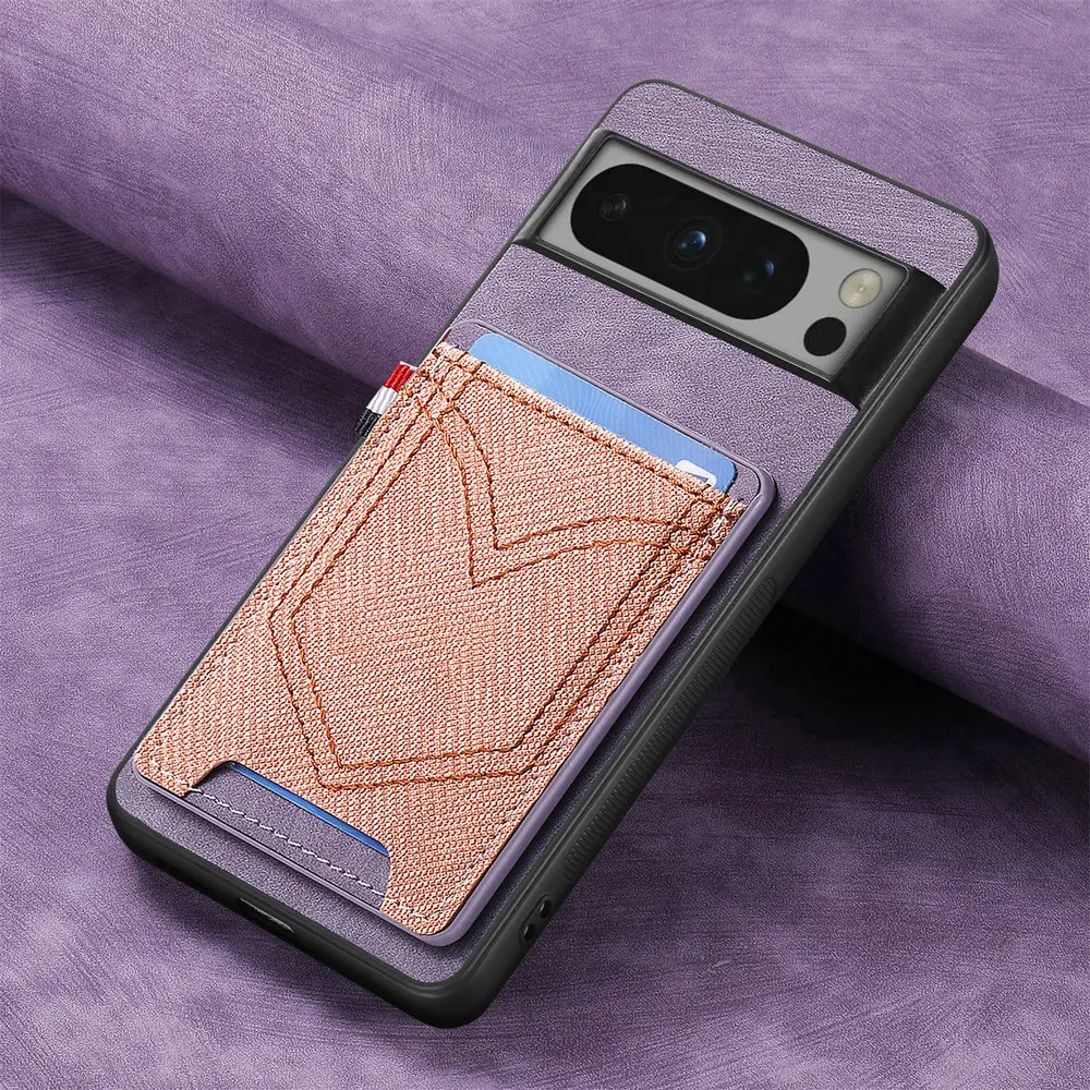 Leather Card Holder Case with Magnetic Car Mount and Shockproof Protection