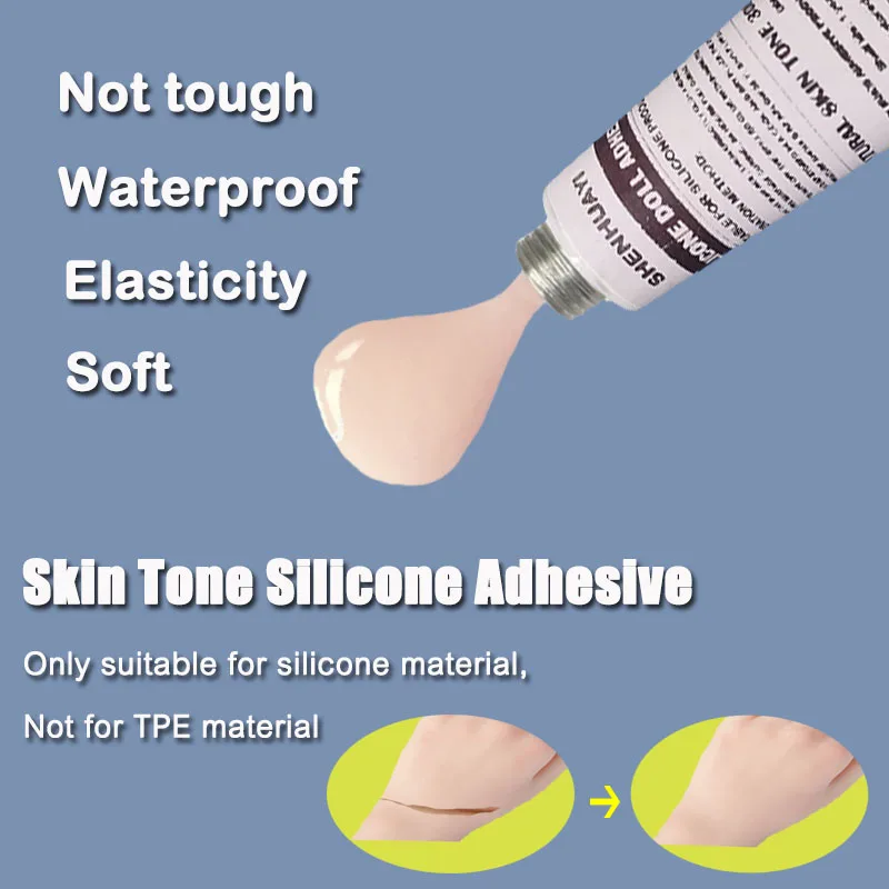Special repair glue for silicone dolls, natural skin tone, can bond