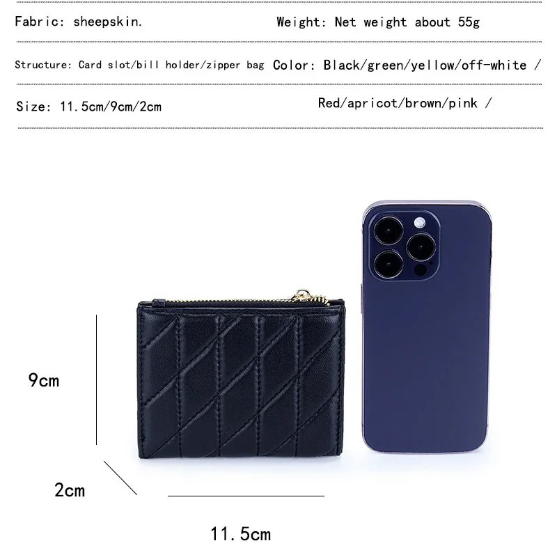 Wallets for Women Small Womens Wallet Quilted Leather Ladies Wallet with Card Holder & Zipper Coin Purse Genuine Leather Purse