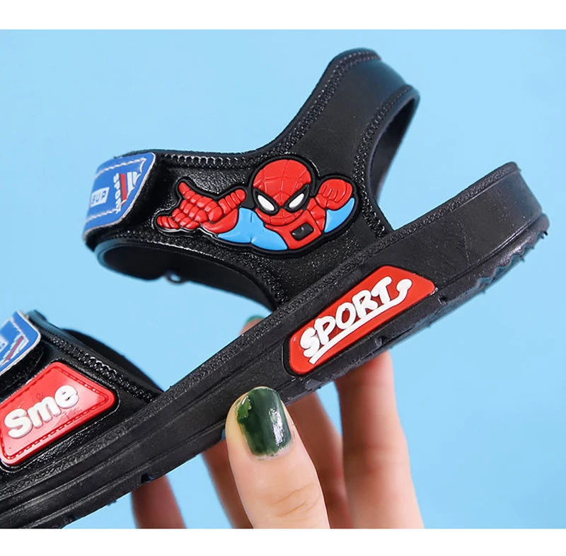 Disney Boys Spiderman Sandals Summer Kids Shoes Toddler Baby Boys Sandals Infant Casual Beach Children Outdoor Black Shoes girls shoes