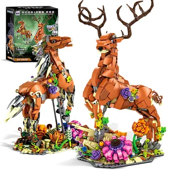 Unicorn Building Set 2 in 1 Sika Deer Unicorn 1367PCS Building Blocks with Flower Animal Building Sets for Kids 1