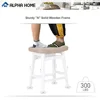 Solid Wood Saddle Kitchen Stools Set of 4 with Beige PU Leather Cushion Counter Height Barstools Wooden Base Comfortable Pub 6