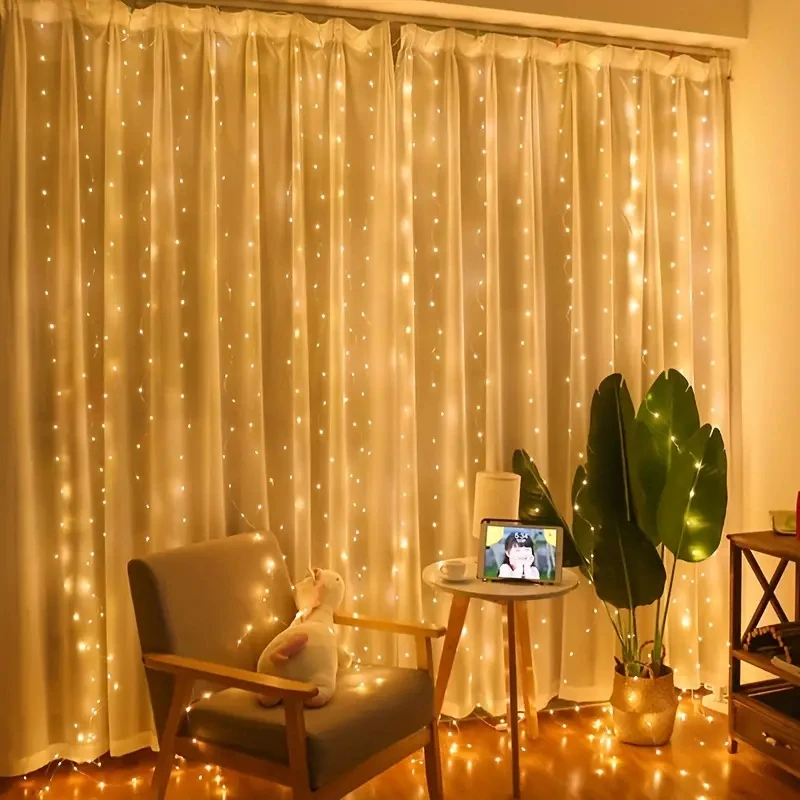 Decorative Lights 6x3M/3x3m Curtain Garland on The Window USB Power Fairy Lights Festoon with Remote New Year Garland Led Lights Bedroom Decor