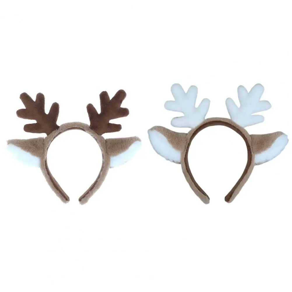 Christmas Headband Elastic Non-slip Smooth Eye-catching Comfortable Kids Cartoon Deer Ears Headband for Children