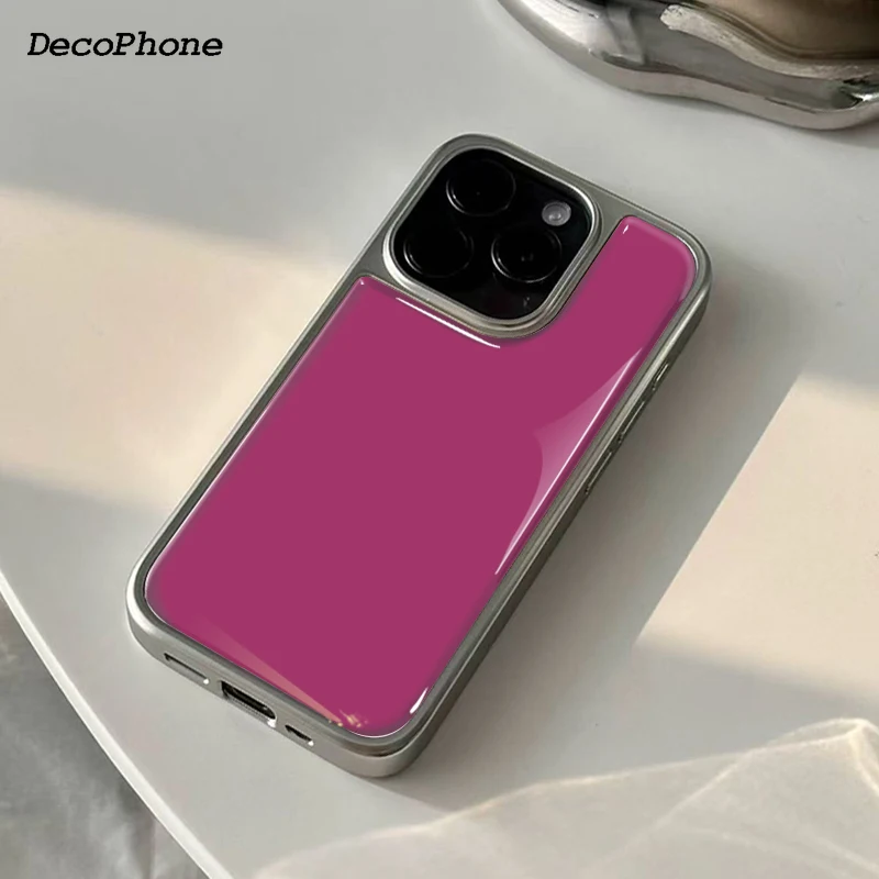 Korean Full Screen Colorful Phone Case with Electroplated Drip Glue Design