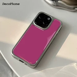 Korean Full Screen Colorful Phone Case with Electroplated Drip Glue Design - iPhone 13 Pro Max (XKDJ - FDRT1V1)