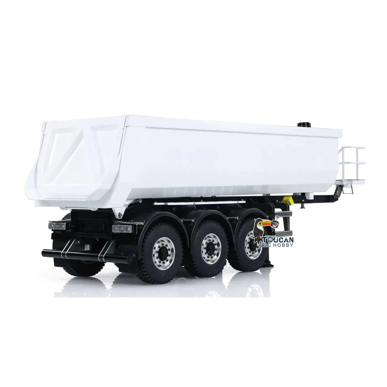 MD 1/14 3 Axles Metal Hydraulic RC Semi Dump Tipper Trailer Painted Assembled for DIY TAMIYAYA Tractor Trucks Lorry Toys Model 3