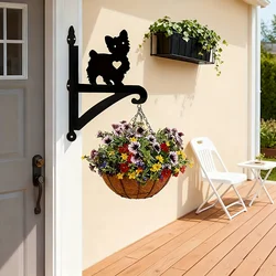 Heavy - Duty Outdoor Iron Plant Hangers - Set of 2, Elegant and Durable (Black)