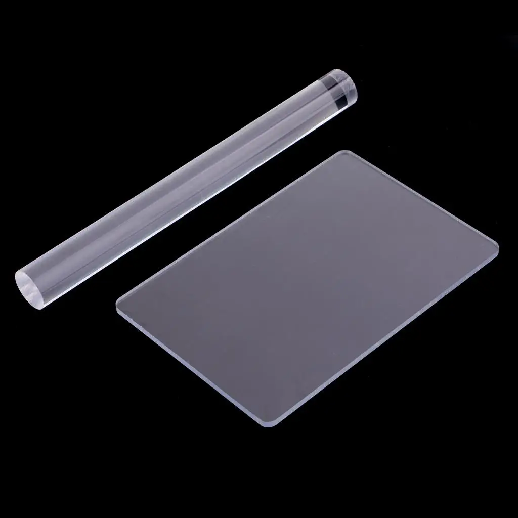Acrylic Clay Roller with Acrylic Sheet Non-Stick Rollers for Shaping and Sculpting 2pcs Polymer Tool polymer clay tools clay sculpting tools clay craft tool