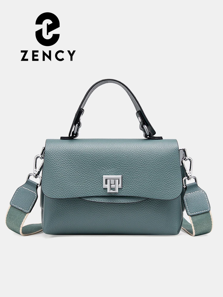 Zency Genuine Leather Top handle Bag For Women Simple Fashion Envelope