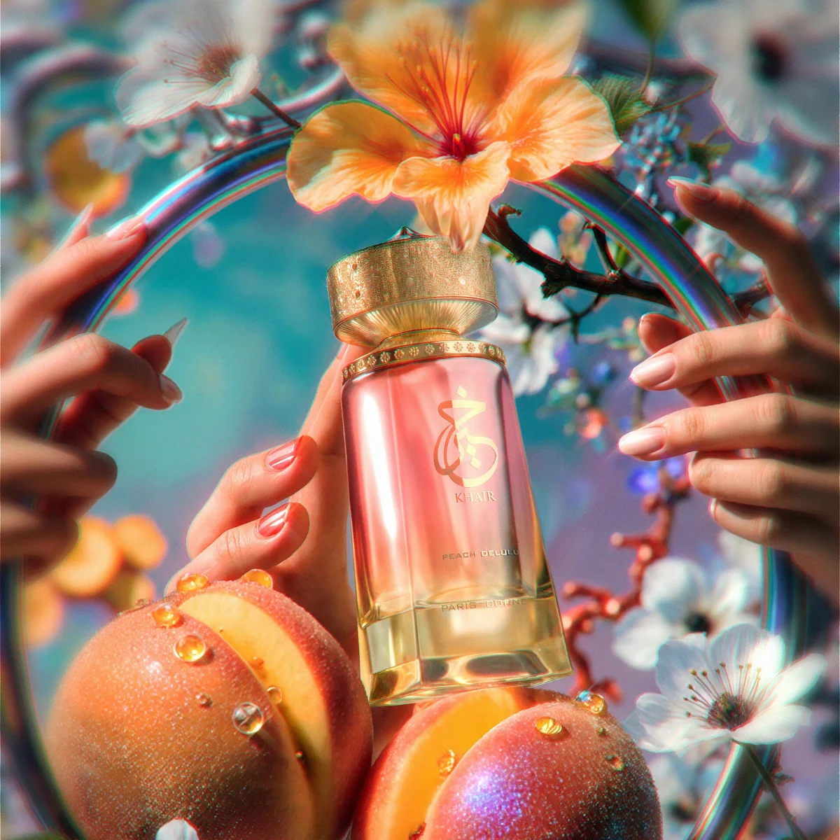 Khair Peach Delulu Perfume Sample Set - Oriental Arabian Fragrance_voghion.com
