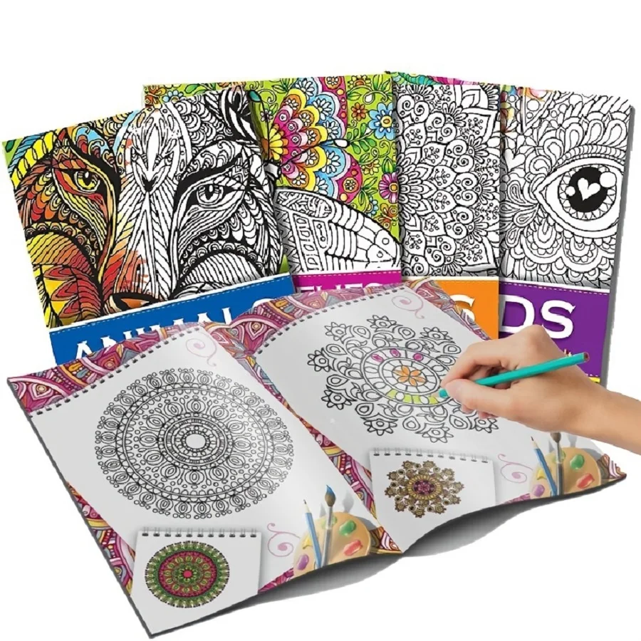  Bulk Adult Coloring Book Set for Men, Women - 6 Pc