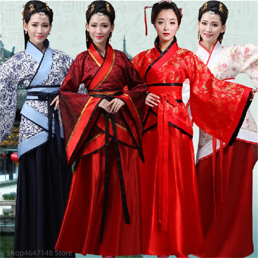 Women Hanfu 3PCS Set Chinese Traditional Princess Adult Clothes Carnival Cosplay Dance Wear Costume Outfits Dresses for Ancient