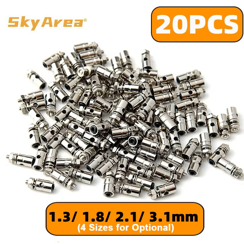 20 Stück 1,3mm 1,8mm 2,1mm 3,1mm Schubstangenverbinder Verbindungsstopper Schnellversteller Positionierer Servo-Verbinder für DIY RC-Boote