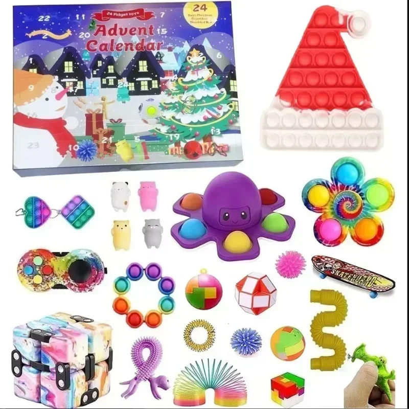 thumbnail image 1 of Caja con calendario de adviento navideño, bonito juego de joyas con tocados y disfraces de princesas, calendario de cuenta regresiva de 24 días, caja de regalo navideña para niñas, 1 of 5
