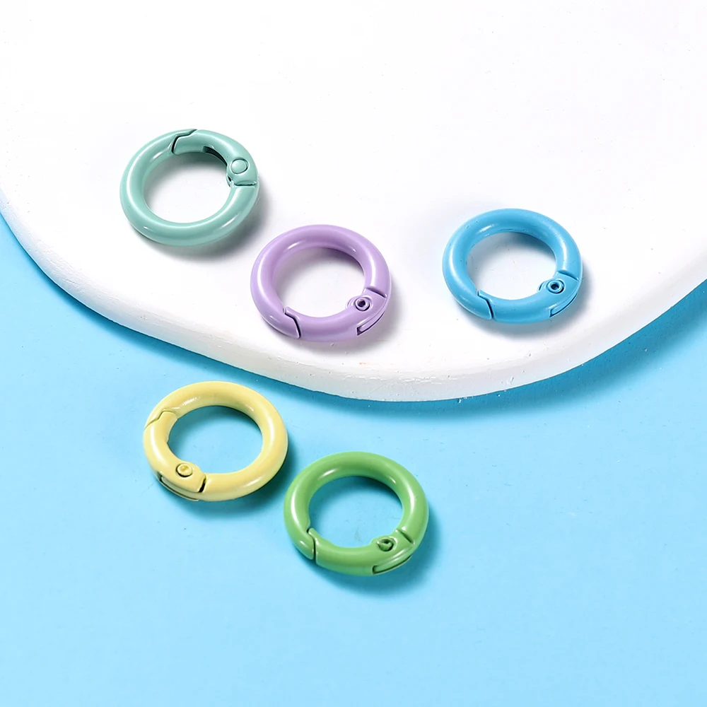 Pack of 5 Colorful Metal Spring Clasp Keychain Clips for DIY Jewelry and Accessories