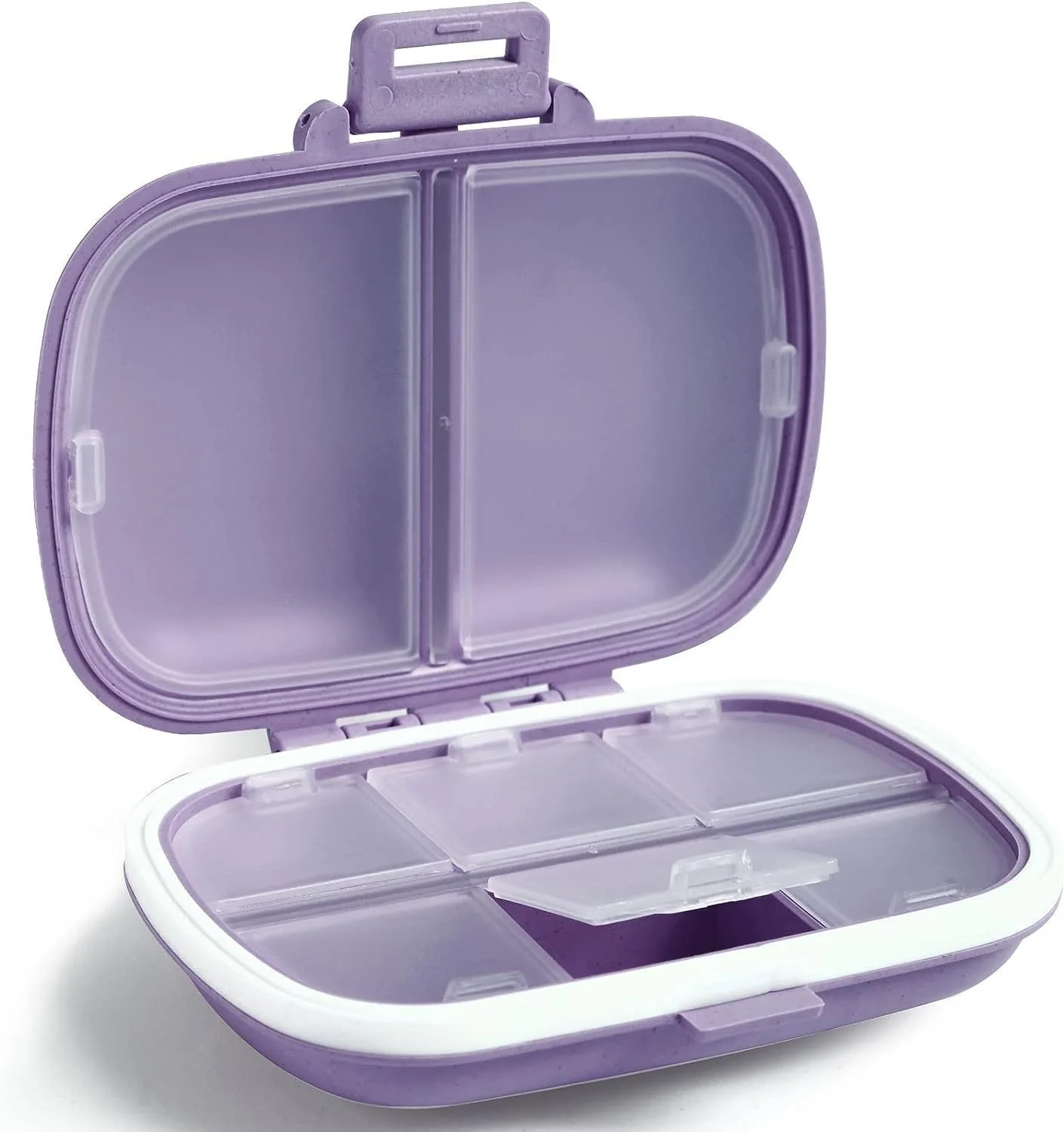 8 Grids Organizer Container for Tablets Travel Pill Box with Seal Ring
