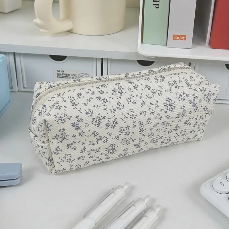 Cute Multifunctional Floral Pen Bag Student Cartoon Stationery Bag Large Capacity Pencil Case Stationery Organizer School Office 6