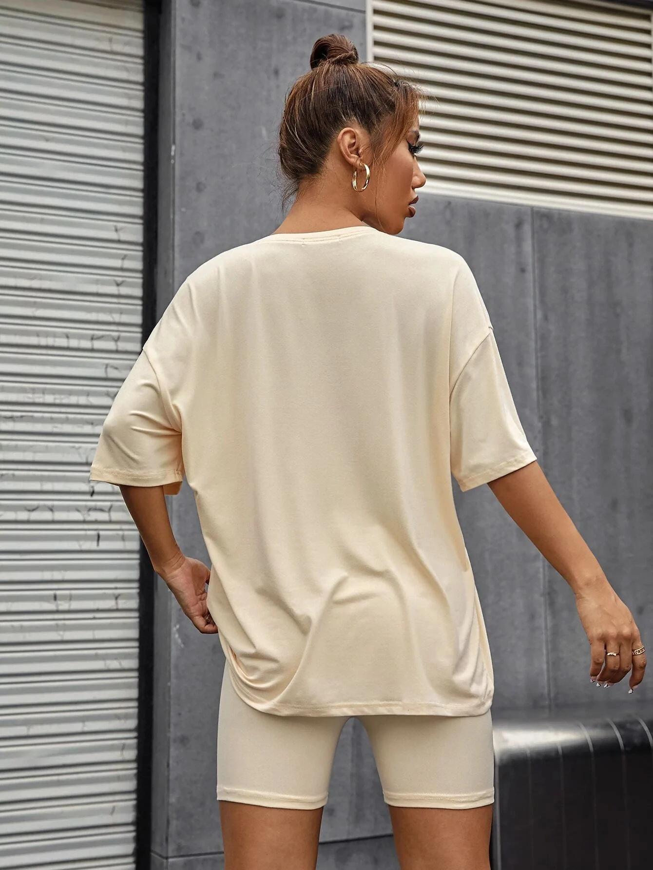 Summer New Fashion Women's Milk Silk Screen Pajamas Loose Oversize Tight Shorts Slim Shoulders Simple Casual Outdoor Pajamas Set