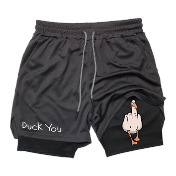 Men's Duck Print Gym Shorts 1