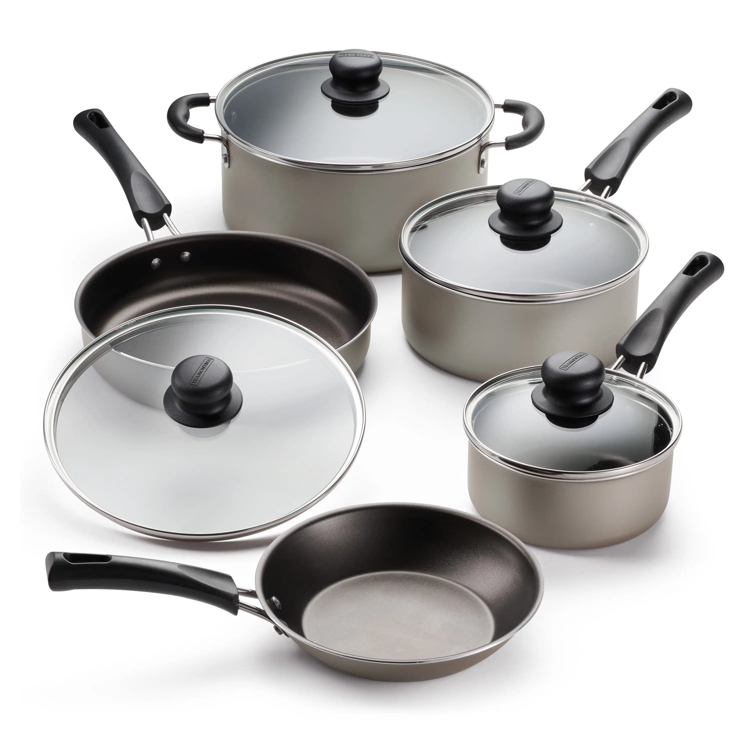 

9-Piece Non-Stick Cookware Set, Champagne