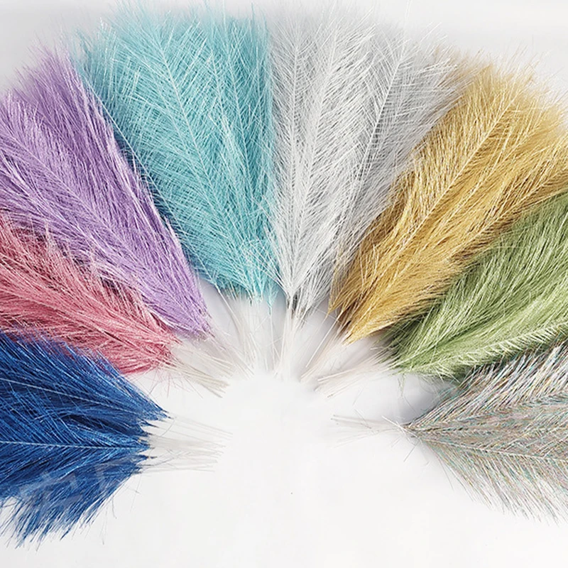 

Искусственная пампасная трава из металлической проволоки, букет 35 см, искусственный тростник, украшение для домашней свадебной вечеринки, шелковая ткань, искусственные растения, 10 шт.