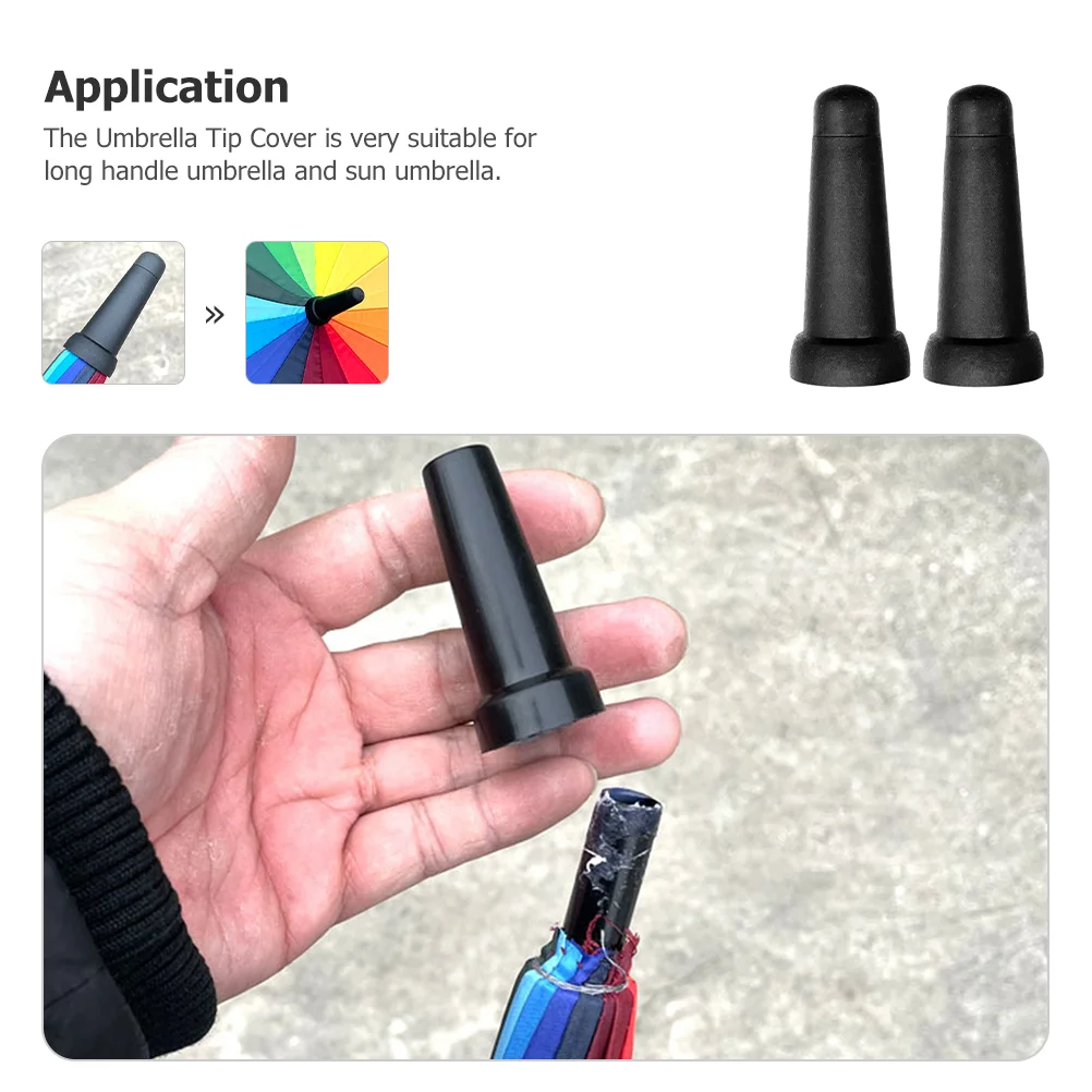 2 Pcs Umbrella Cover Replacement Tops Tip Protector Sun End Cap Tips Repair Accessories Rubber Child Travel