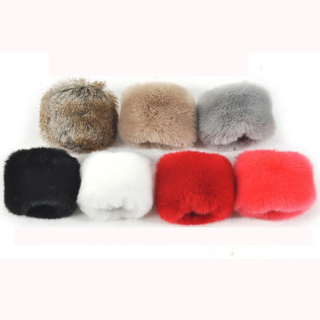 Hot Sale Winter Warm Women Arm Warmer Faux Fur Soft Elastic Wrist Slap On Cuffs Arm Warmer Plush Thicken Accessories Gray White arm warmers raccoon fur cuffs sex hand arm warmers faux fox fur cuffs wristbands female warm rabbit fur women cuff wrist cover