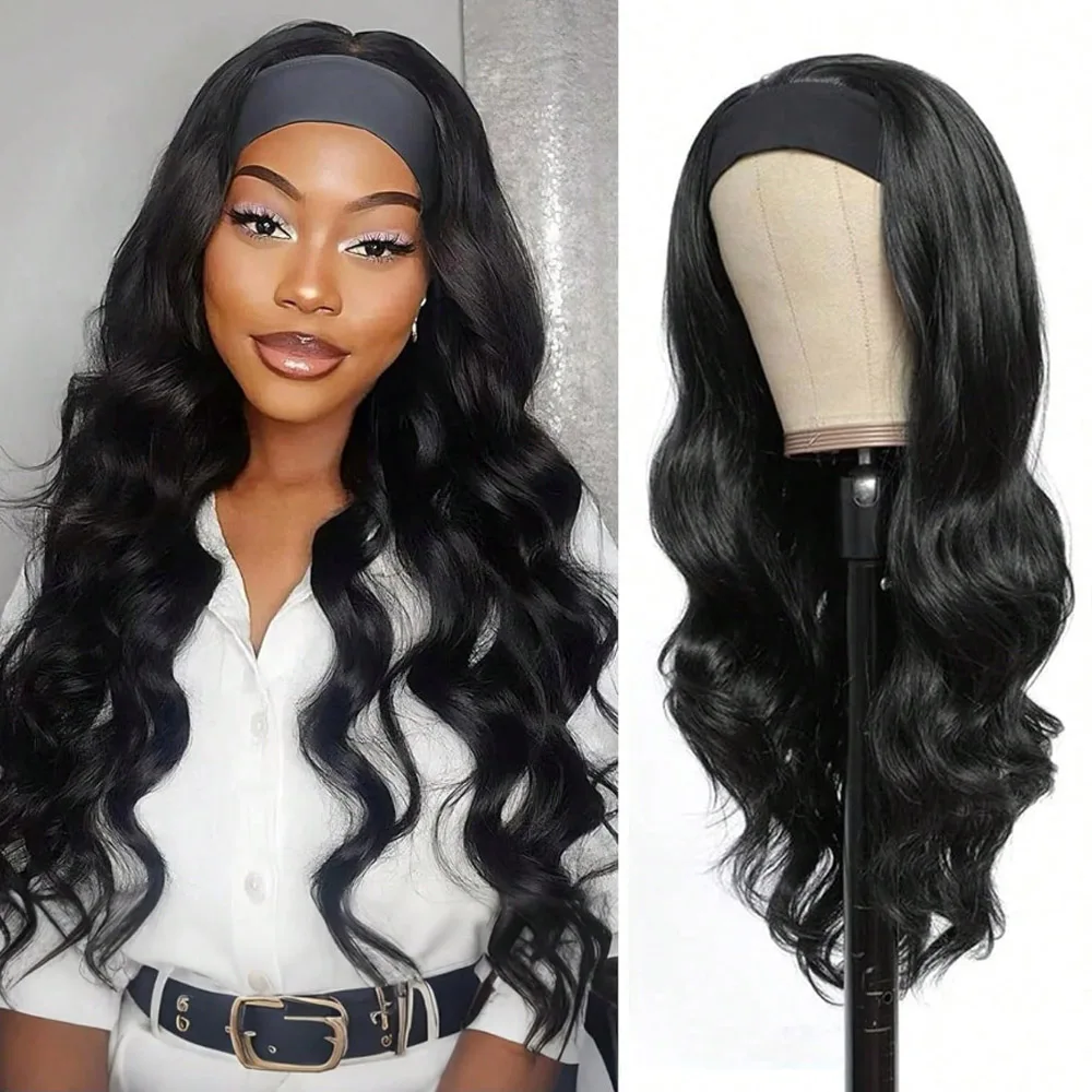 Headband Body Wave Human Hair Wig Put On And Go Headband Wigs For Women Brazilian Virgin Human Hair 200% Density 26 Inch