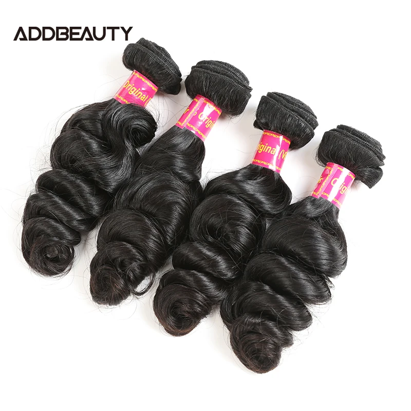 Choice Loose Wave Virgin Human Hair Bundle for Women Addbeauty Unproccessed One Donor Human Hair Weft Double Drawn Natural Color