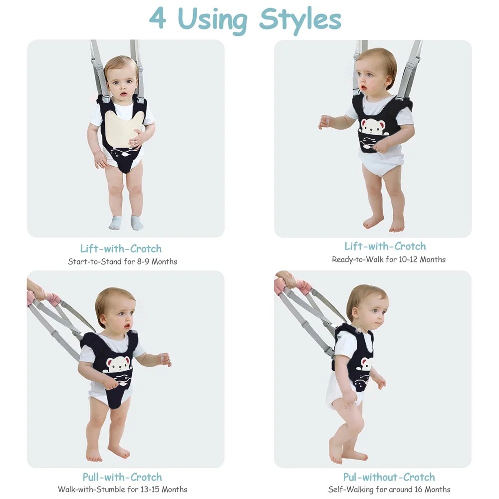New Kid Baby Infant Toddler Harness Walk Learning Jumper Strap Belt Safety Reins Harness Leashes Anti-fall Artifact Child Leash 4