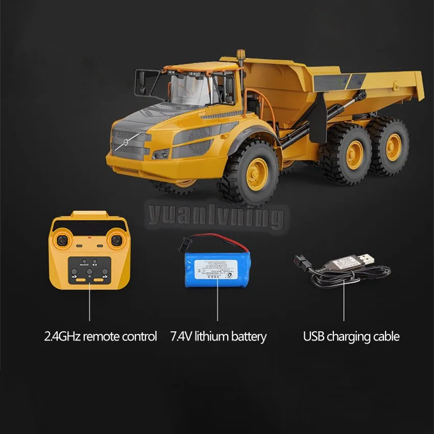 Large RC Truck Boy Toys 1:20 Double Rc Dumper Cars Trucks Remote Wireless Car Tractor Articulated Dump Engineering Car Toys Gift 5