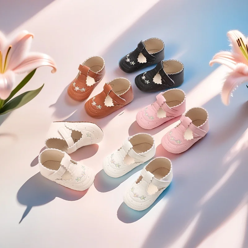 0-18M Baby Girl Princess Shoes Cute Printed Soft Cloth Bottom Anti slip Spring and Autumn Princess Shoes First Step
