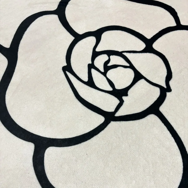 Personalized Design Camellia Flower Fluffy Carpet Bathroom Absorb Foot Mat Non-slip Floor Mat Home Decor Minimalist Bedroom Rug Floor Mat Non Slip Mat